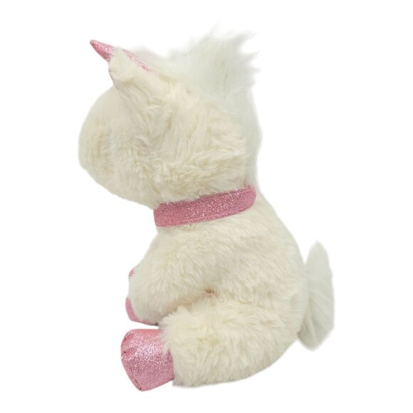 Unicorn Plush Sparkle Shimmer Pink Collar Horn Feet 10.5" Stuffed Animal Toy - Picture 3 of 13